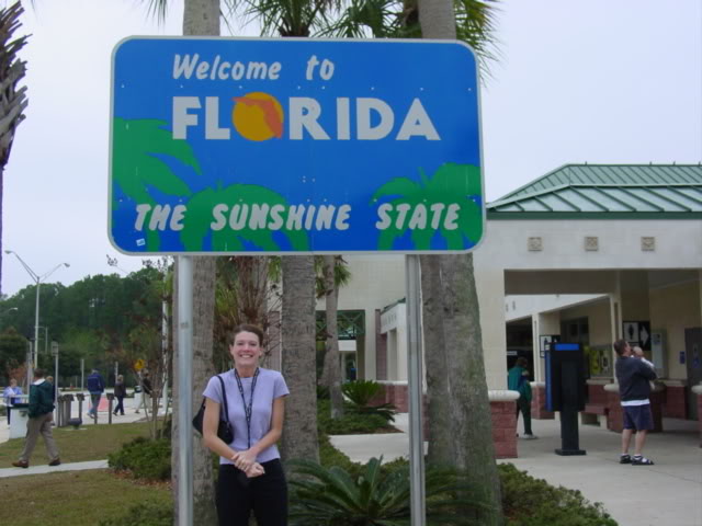 Jill and a chilly 50 degrees at the state border