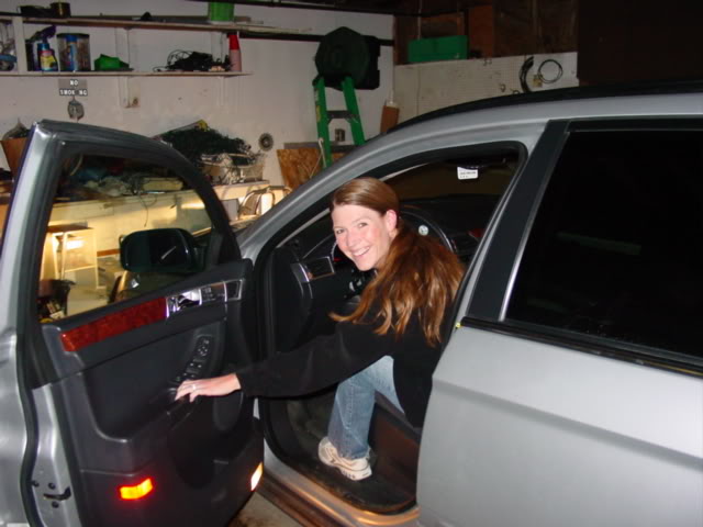 Jill getting into the car